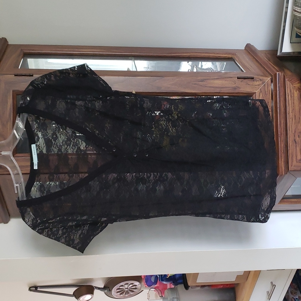 Black Sheer Lace Top